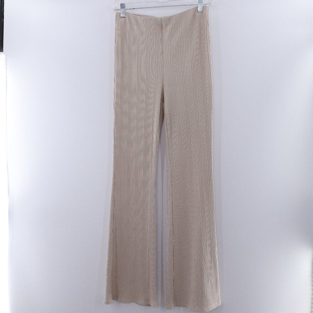 Elodie | Pull On Ribbed‎ Knit Flare Pants Large